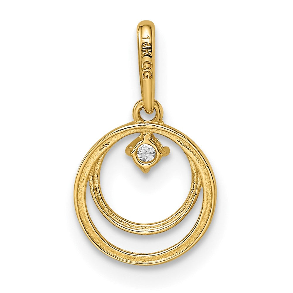 14K CZ Circle Pendant