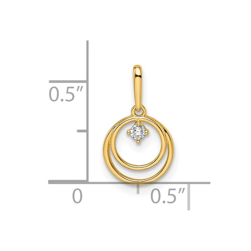 14K CZ Circle Pendant