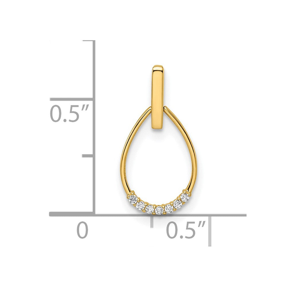 14k CZ Teardrop Pendant