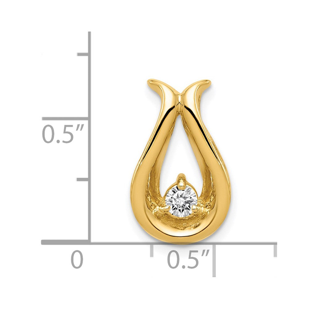 14k 3.4mm AAA Diamond Teardrop Shape Chain Slide