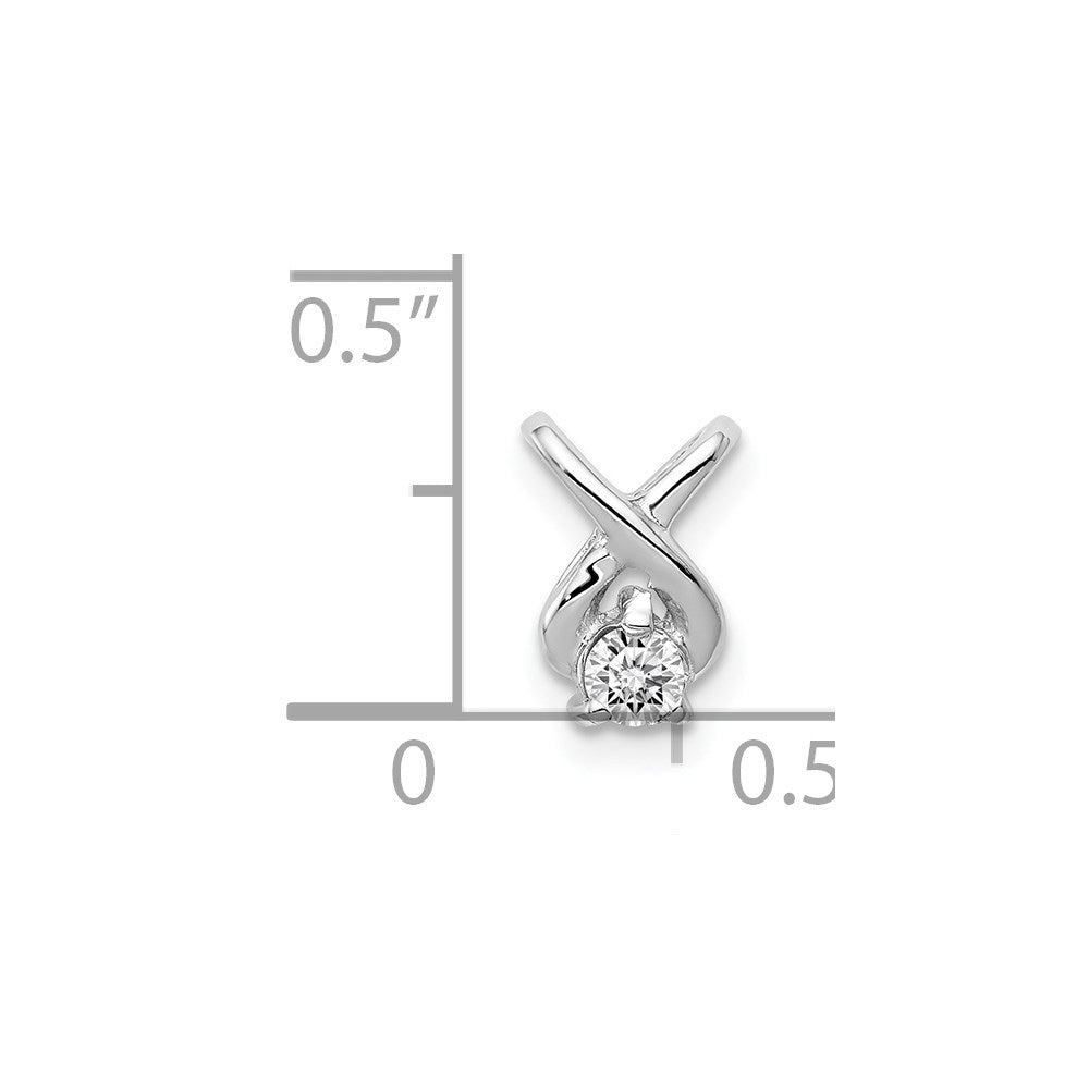 14k White Gold 2.9mm AAA Diamond Chain Slide