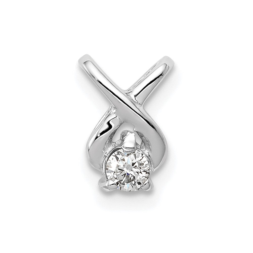 14k White Gold 2.9mm AA Diamond Chain Slide