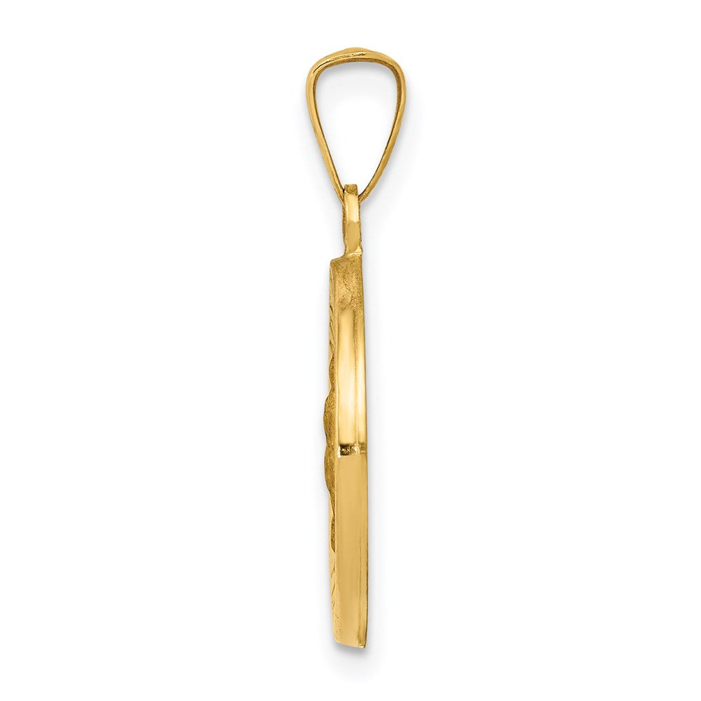 14k Polished and Satin Our Guadalupe Medal Hollow Pendant