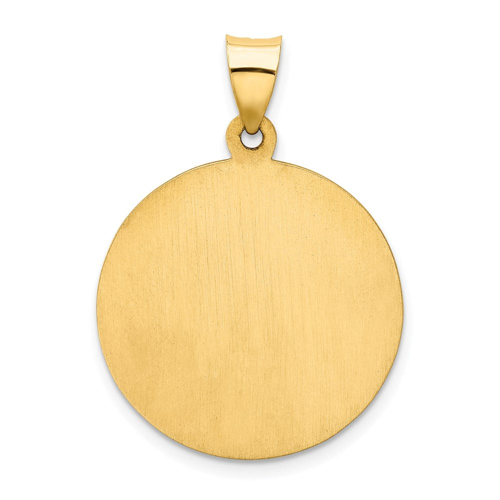 14k Polished/Satin Our of Guadalupe Medal Hollow Pendant