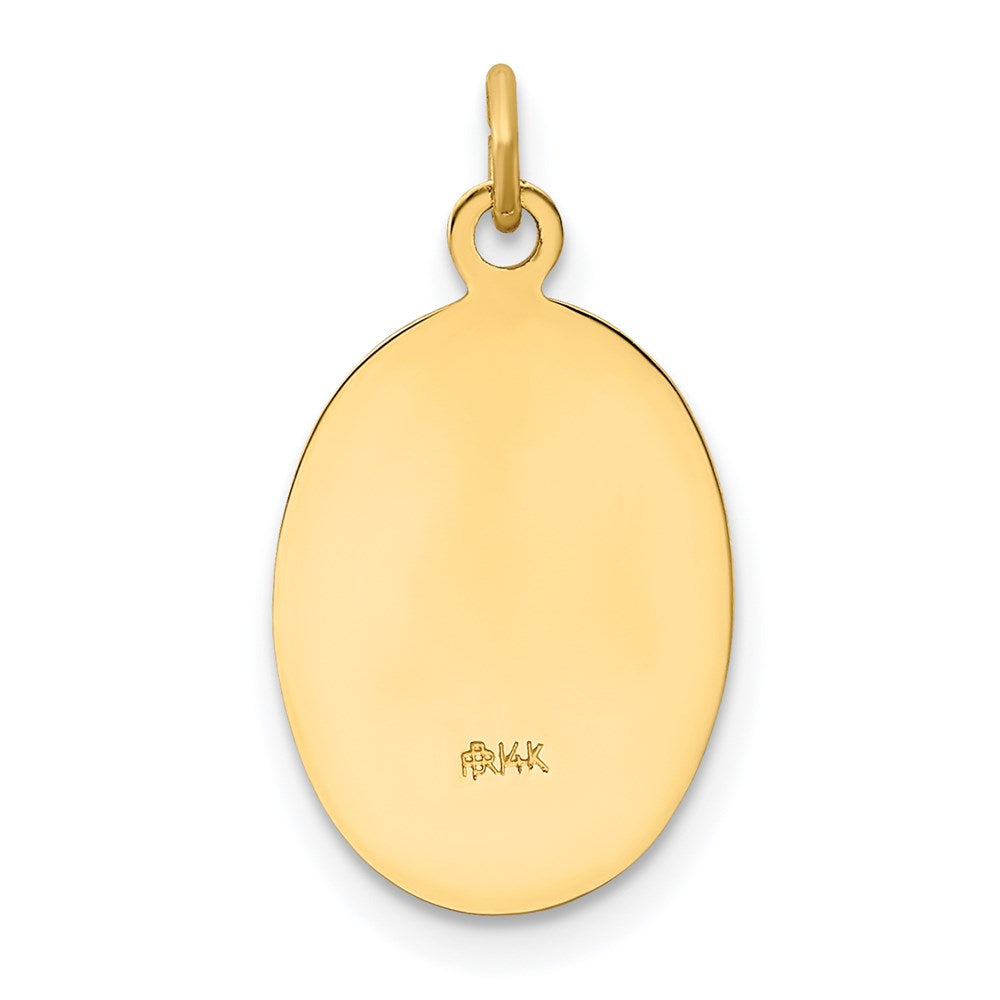 14k Polished and Satin Our of Guadalupe Medal Pendant