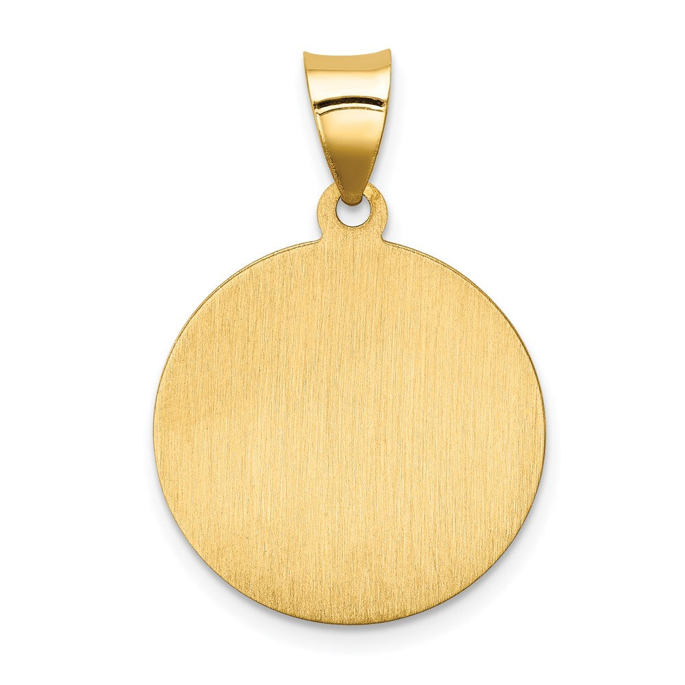 14k Polished/Satin Our Perpetual Help Medal Hollow Pendant