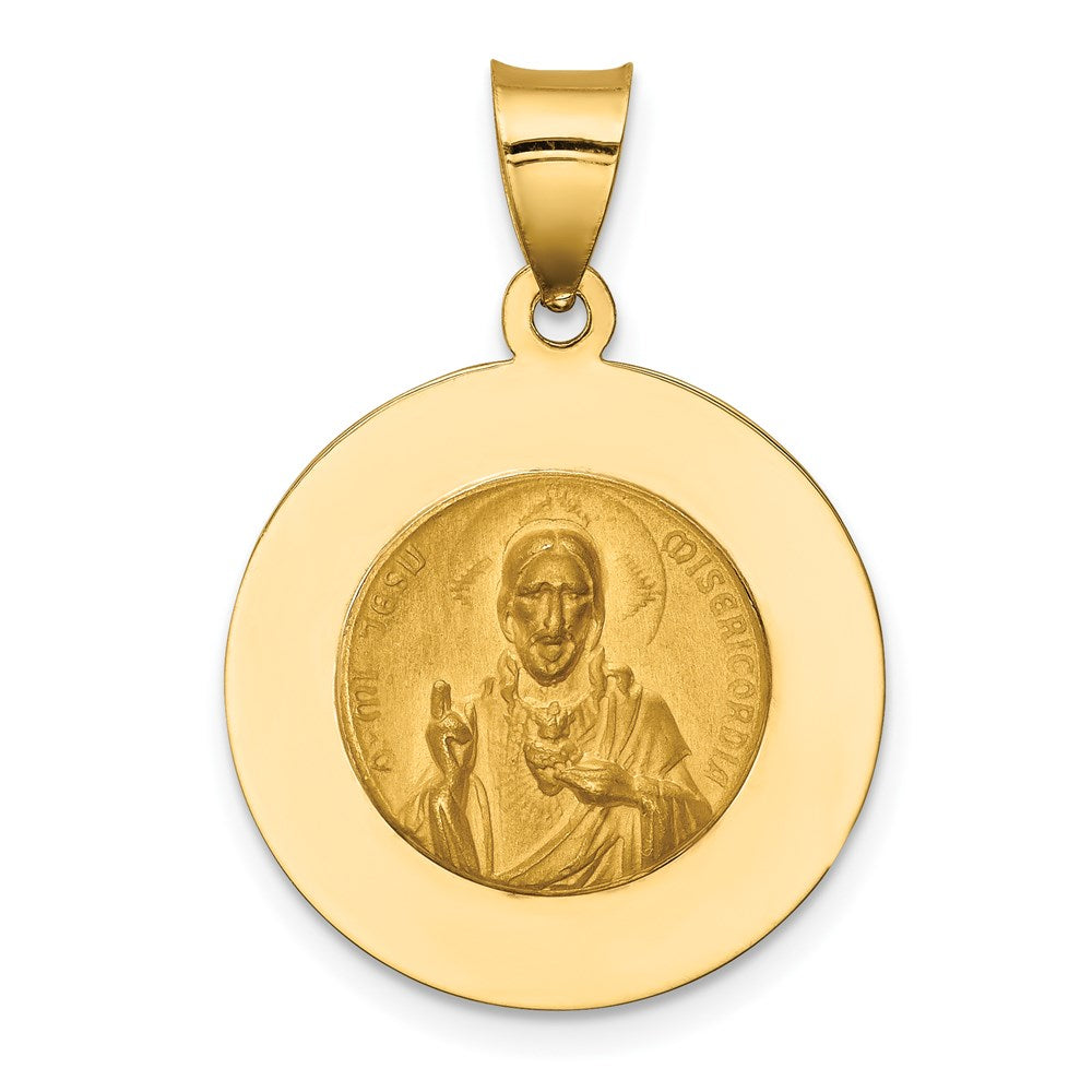 14K Queen Of The Holy Scapular Reversible Medal Hollow Pendant