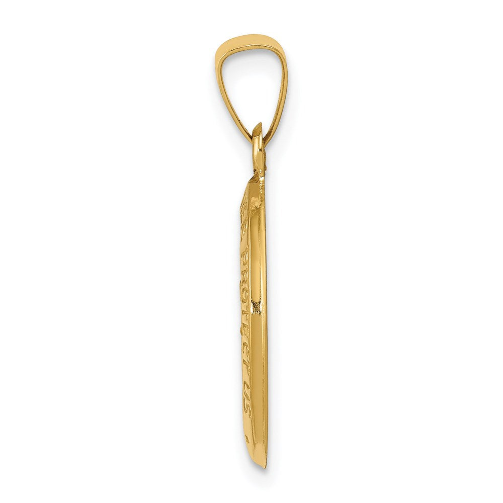 14k Polished and Satin St. Christopher Medal Hollow Pendant