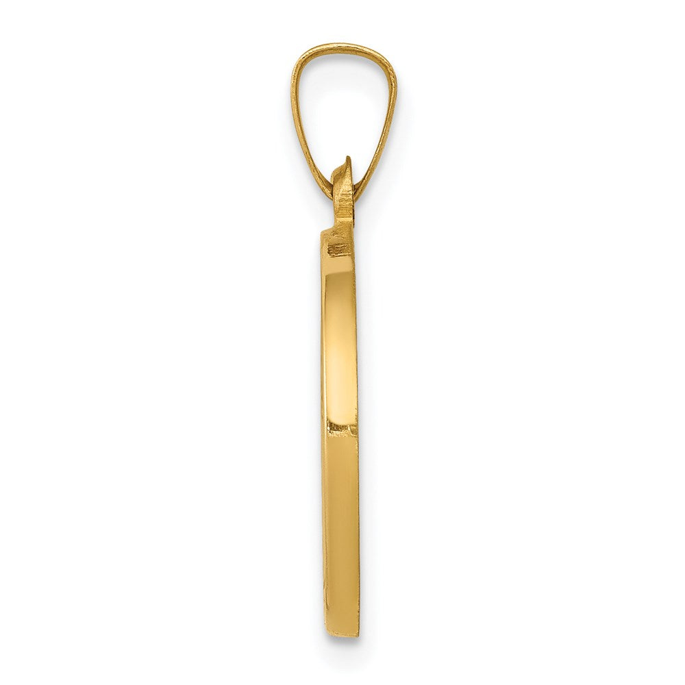 14k Polished and Satin St John Baptist Medal Hollow Pendant