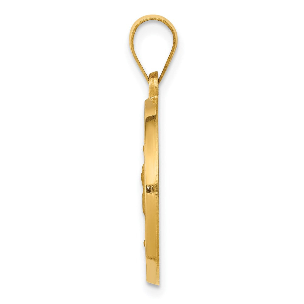 14K Polished/Satin Spanish Our Guadalupe Hollow Medal