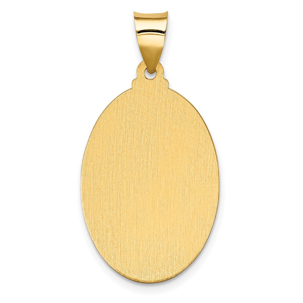 14K Polish/Satin Hollow Spanish Of Guadalupe Medal Pendant
