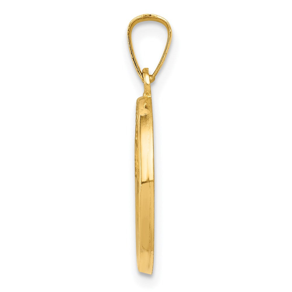 14k Polished/Satin Spanish 1st Communion Medal Hollow Pendant