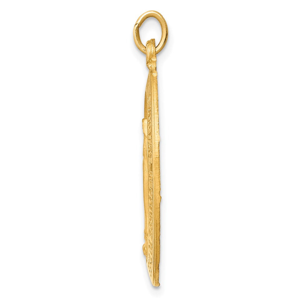 14k Solid Polished/Satin Medium Oval Virgin Mary Medal