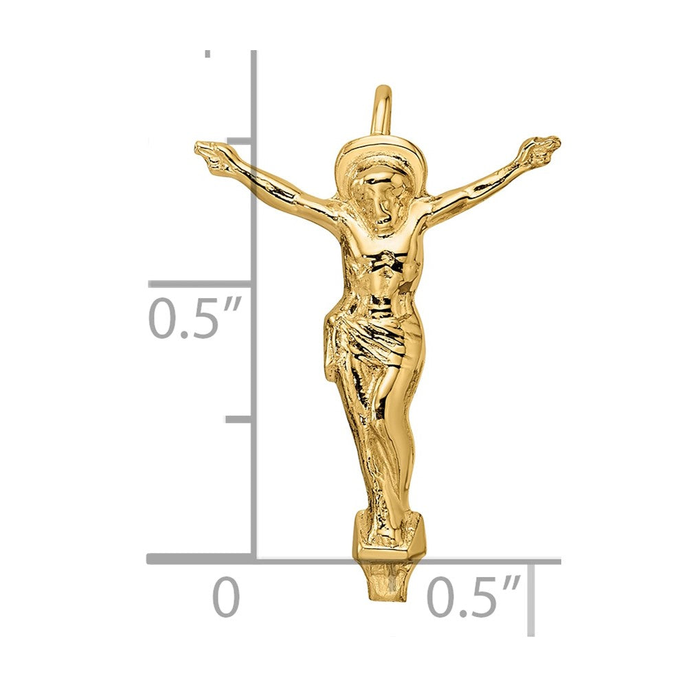 14k Polished Solid Risen Christ Chain Slide