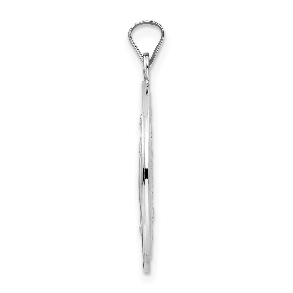 14k White Gold Polished Virgin Mary Solid Medal Pendant