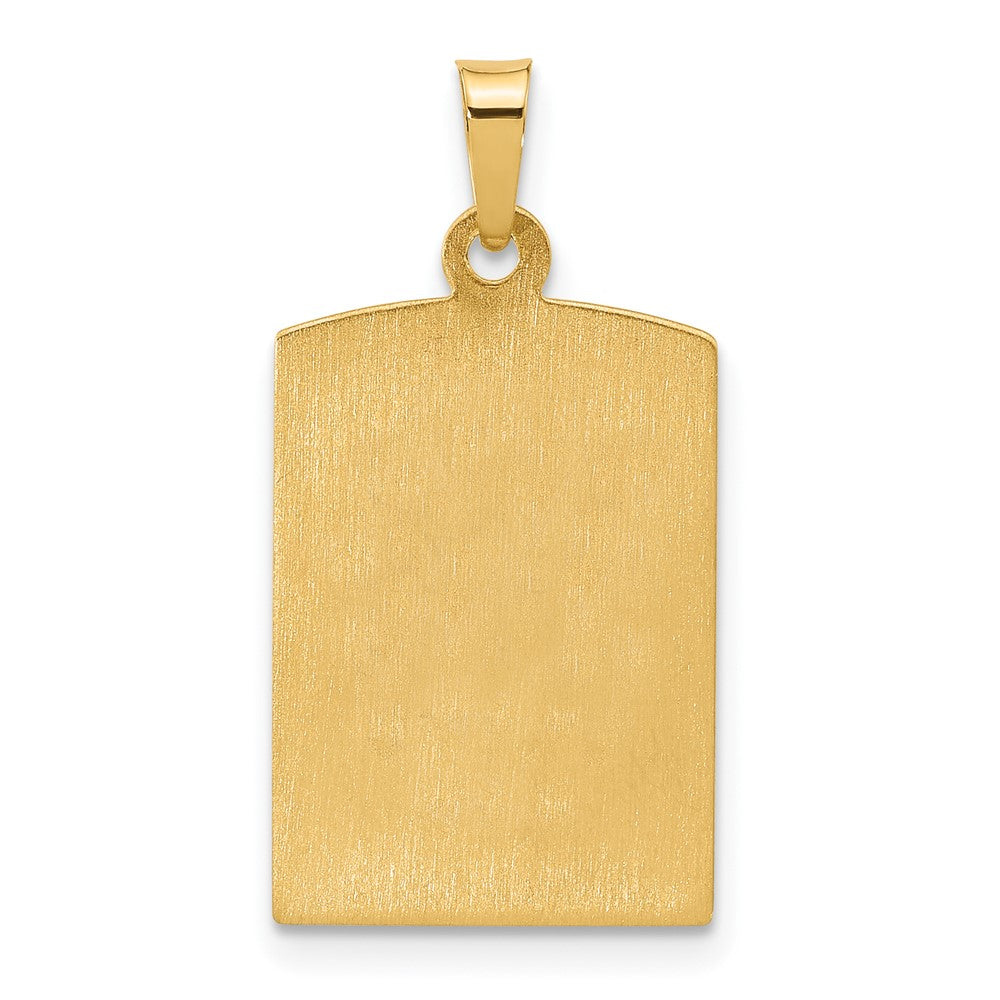 14K Rectangular Hollow Our of Guadalupe Medal