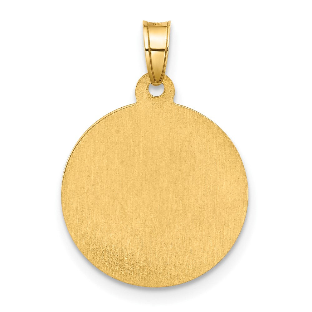 14K and White Rhodium Hollow Our of Mt Carmel Medal