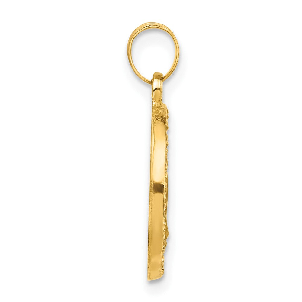 14K Hollow Virgin Mary Mary Plain Back Medal