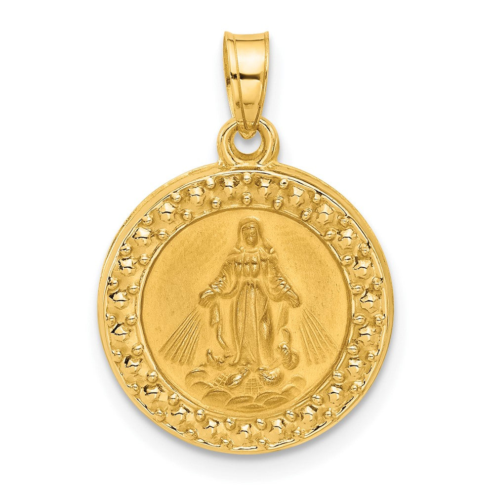 14K Hollow Virgin Mary Mary Plain Back Medal