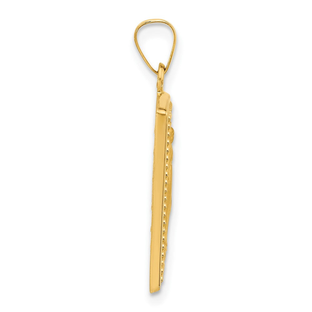 14K Rectangular Hollow Virgin Mary Medal