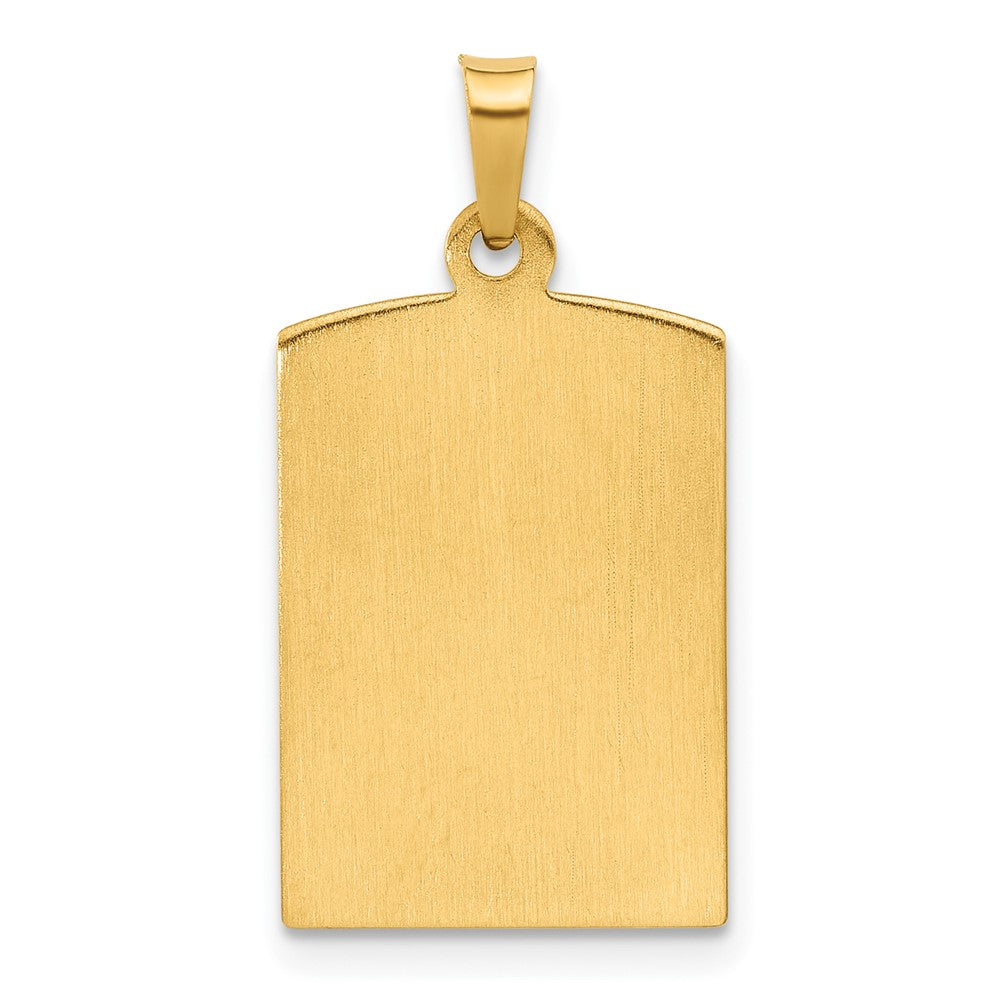 14K Rectangular Hollow Virgin Mary Medal