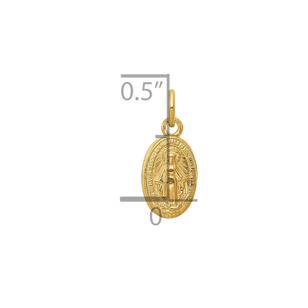 14k Virgin Mary Medal Charm