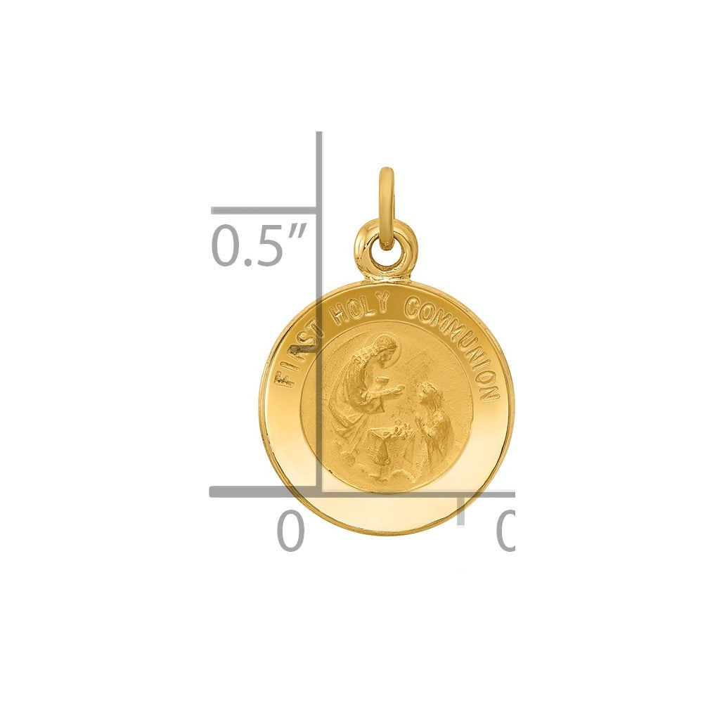 14k First Communion Medal Charm
