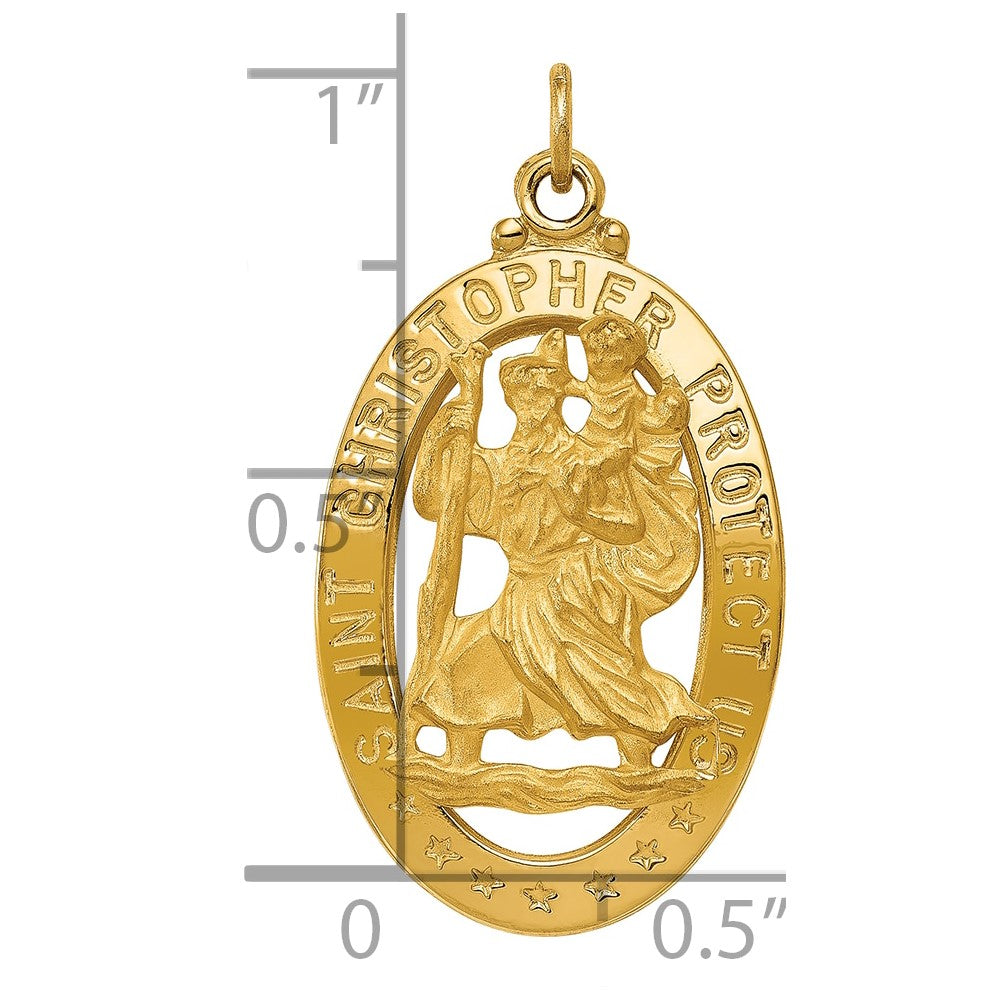 14k Saint Christopher Medal Pendant