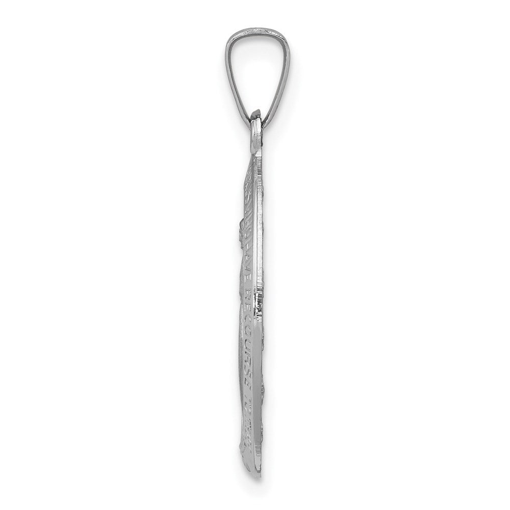 14k White Gold Virgin Mary Medal