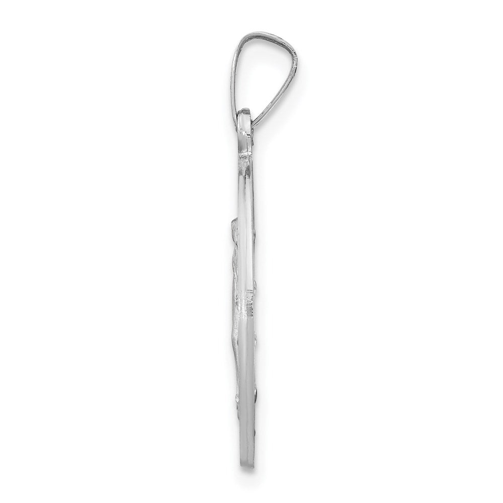 14k White Gold Virgin Mary Medal