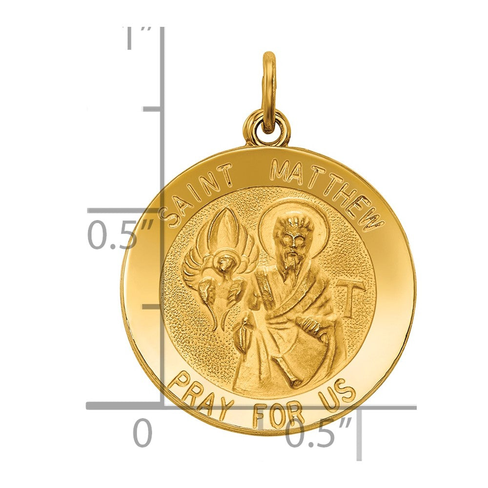 14k Saint Matthew Medal Pendant