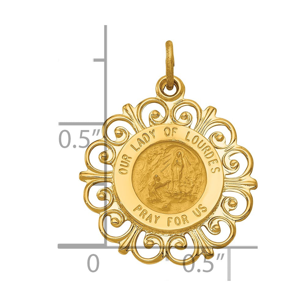 14k Our of Lourdes Medal Pendant
