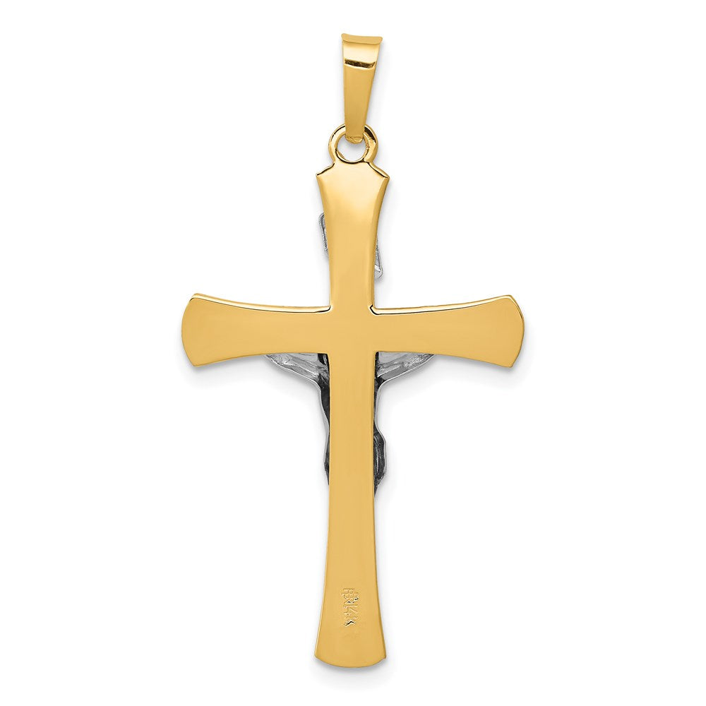 14k Two-tone INRI Crucifix Pendant