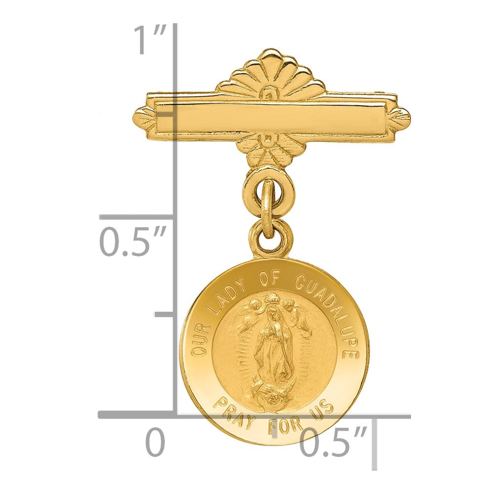 14k Our of Guadalupe Medal Pin