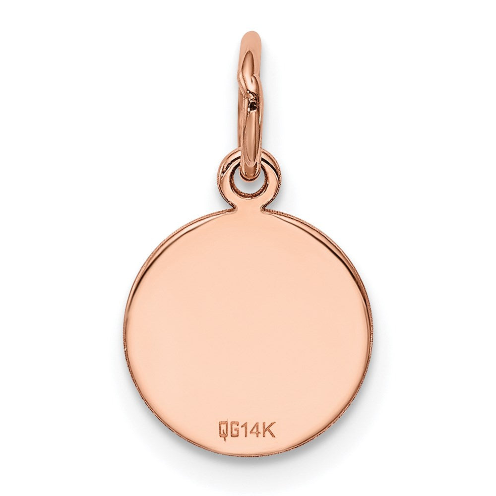 14k Rose Gold Plain .011 Gauge Circular Engraveable Disc Charm