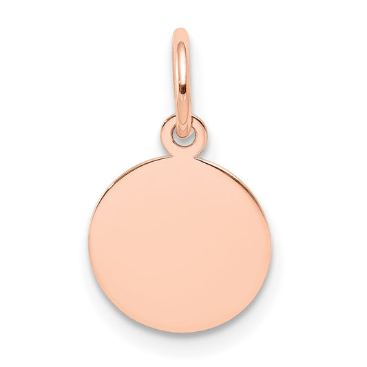 14k Rose Gold Plain .027 Gauge Circular Engraveable Disc Charm