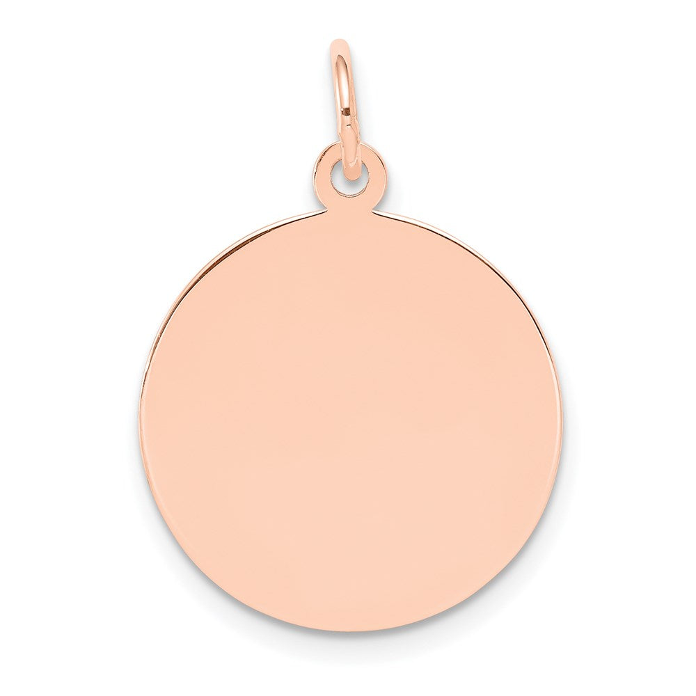 14k Rose Gold Plain .013 Gauge Circular Engraveable Disc Charm