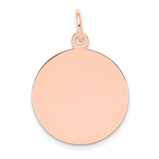 14k Rose Gold Plain .027 Gauge Circular Engraveable Disc Charm