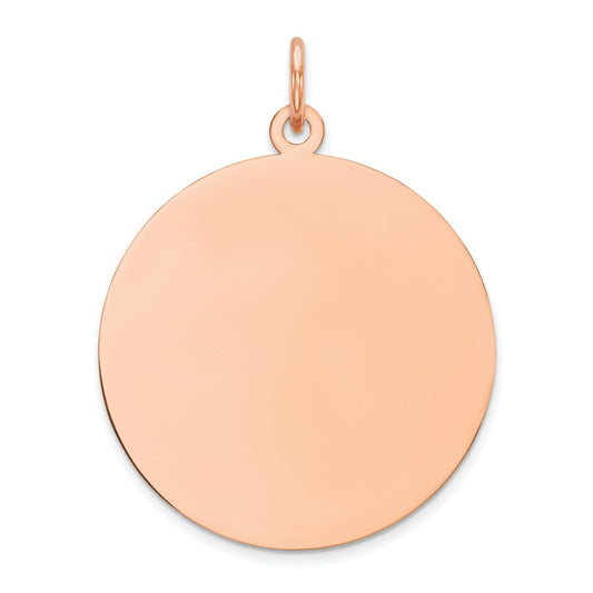 14k Rose Gold Plain .018 Gauge Circular Engravable Disc Charm