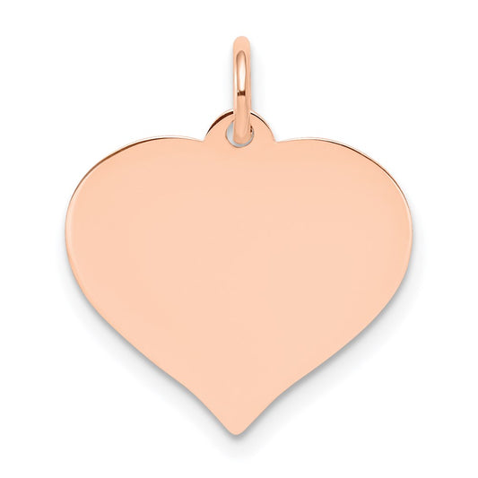 14k Rose Gold Heart Disc Charm