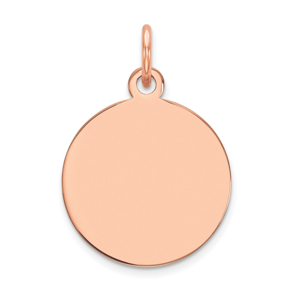 14k Rose Gold Plain .011 Gauge Circular Engravable Disc Charm