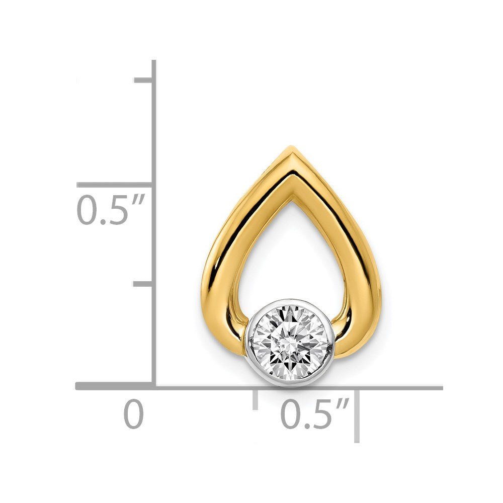 14ky Teardrop 4.4mm Diamond Chain Slide Mtg