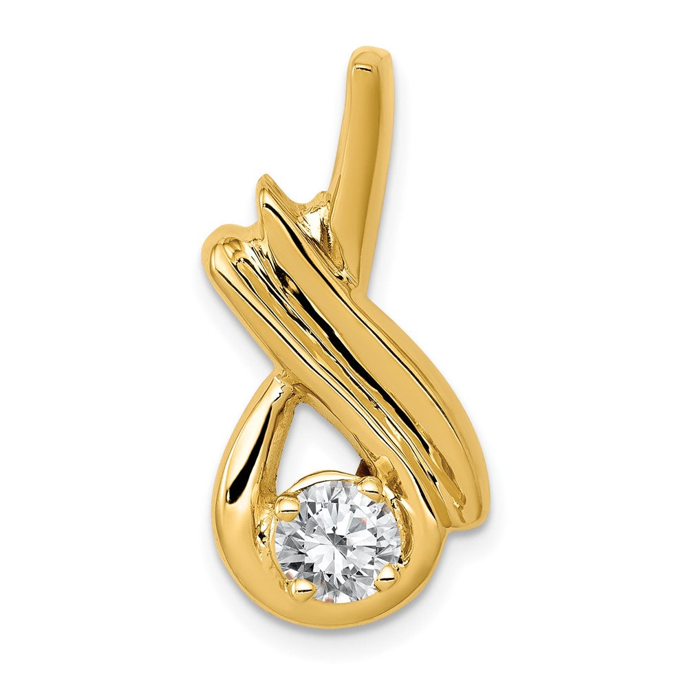 14k 5mm AAA Diamond Fancy Chain Slide
