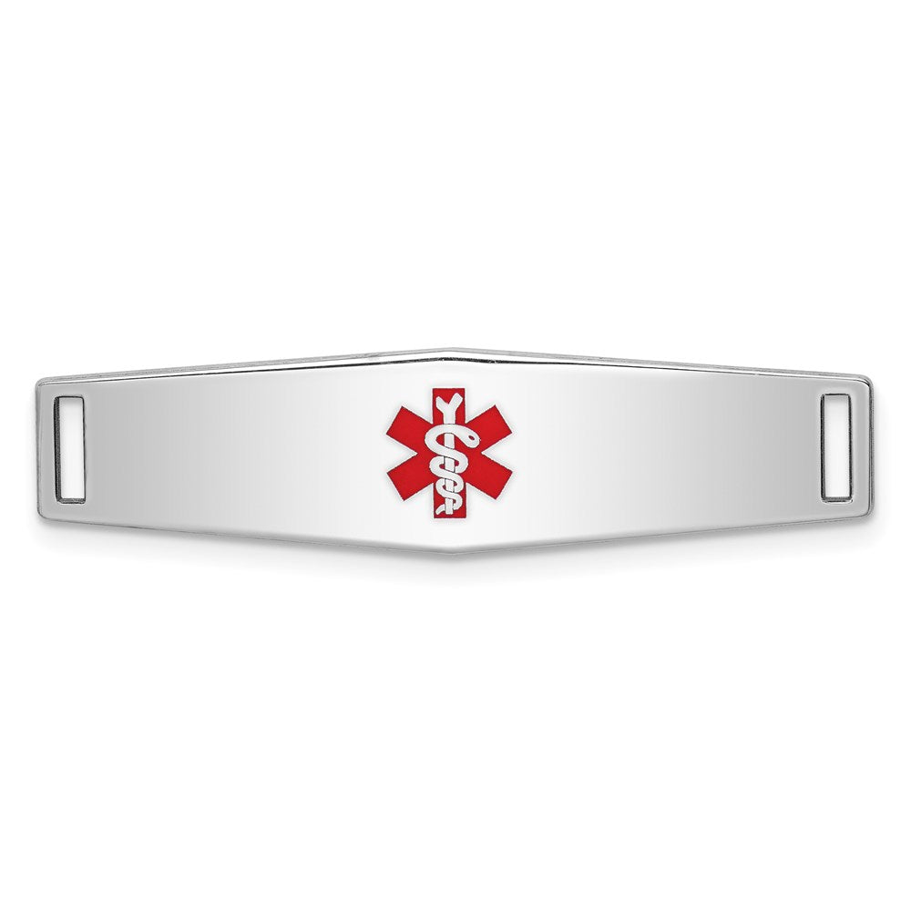 Sterling Silver Rhodium-plated Medical ID Plate