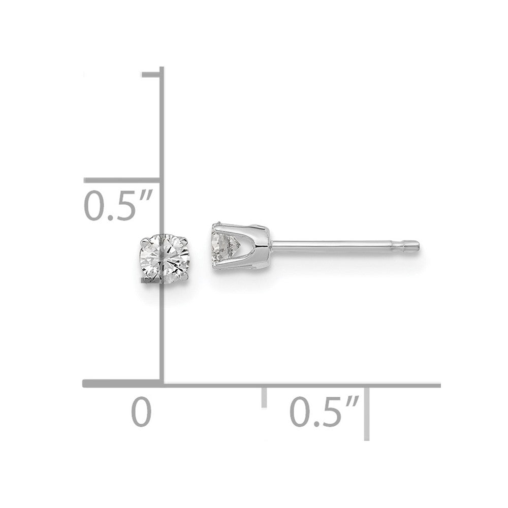 14k White Gold AA Quality Complete Diamond Stud Earring