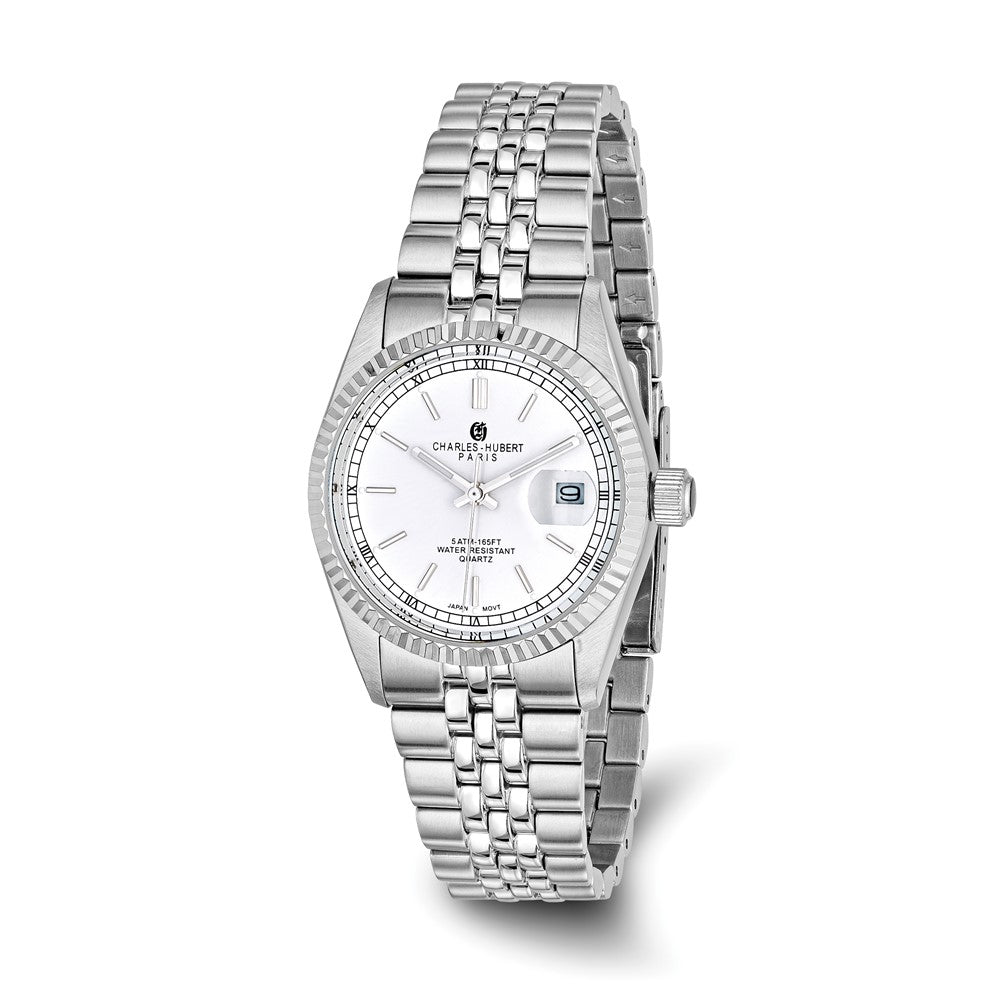 Mens Charles Hubert Stainless Steel Off White Dial Watch
