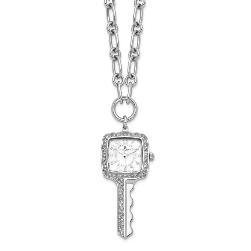 Ladies Charles Hubert Stainless Steel White Dial 24mm Pendant Watch