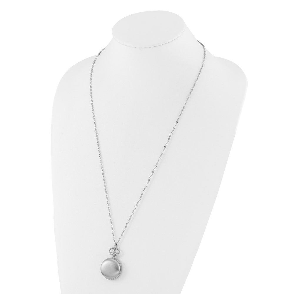 Ladies Charles Hubert Satin Chrome Finish Brass Pendant Watch
