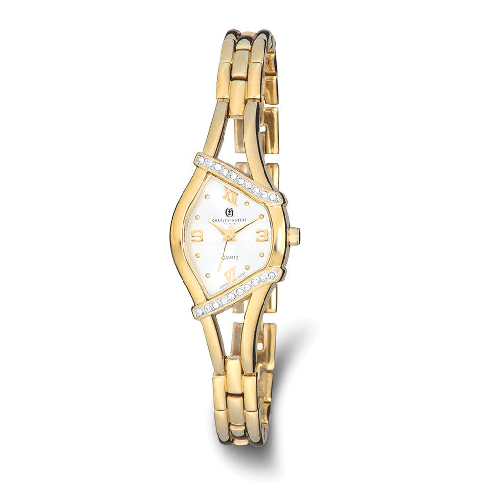 Ladies Charles Hubert Gold-finish Crystal Bezel 20mm Watch
