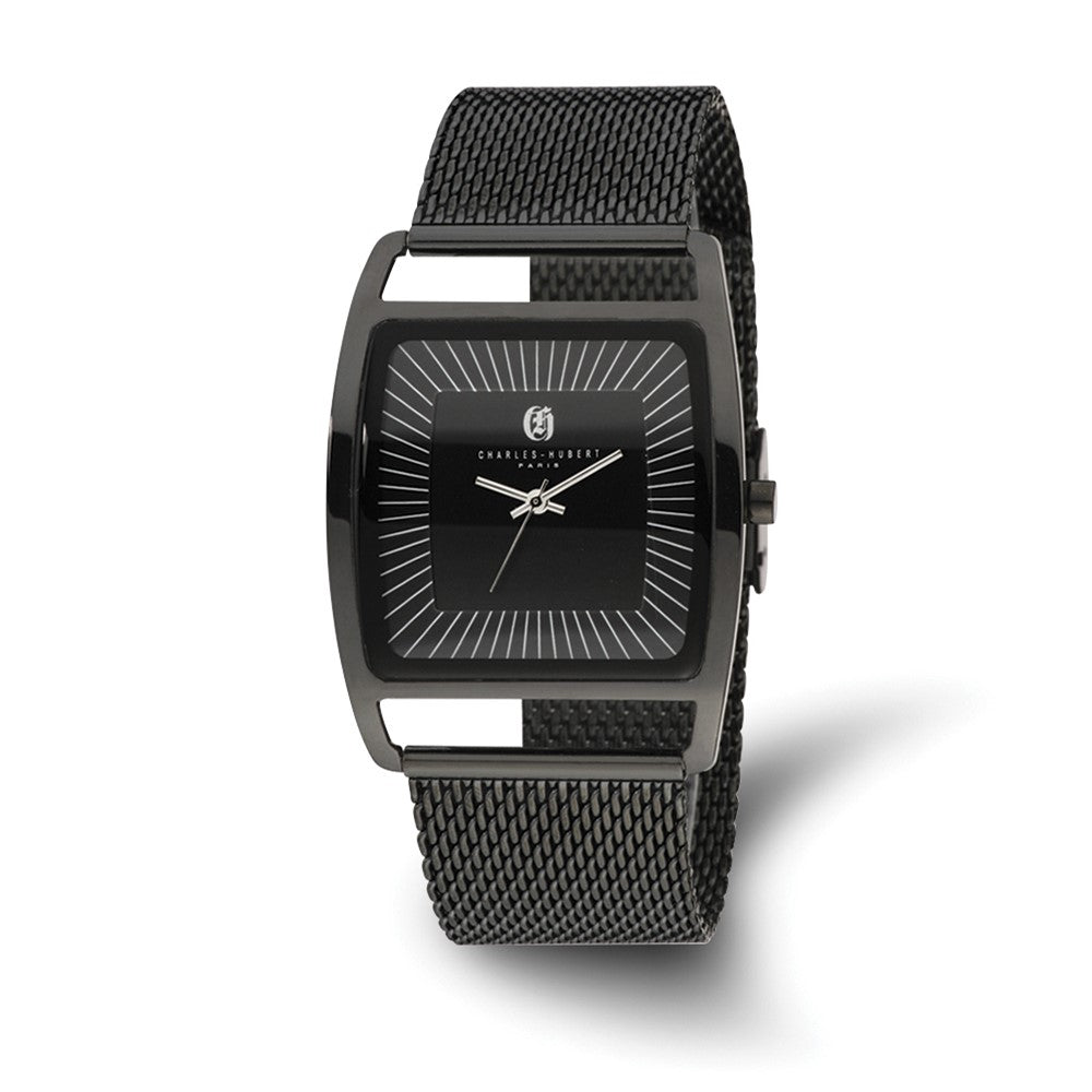 Charles Hubert Black IP-plated Stainless Steel Milanese Band Watch